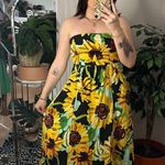 Anthropologie maeve small strapless midi sunflower print dress Photo 6