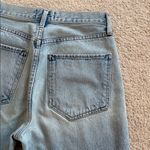 AGOLDE  Riley High Waist Straight Cropped Distressed Button Fly Raw Hem Zephyr 26 Photo 8