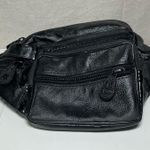Black leather fanny pack wrap around waist bag Photo 0
