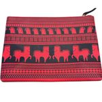 Jonathan Adler Equestrian Horse Southwestern Black Red Large Clutch Purse Bag Photo 1