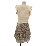 Anthropologie Current Air Dress Mini Sweater Ruffle Crewneck Beige Size Small Photo 9