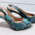 Cole Haan  Women's Peep‎ Toe Slingback Heels - Blue and Black Size 7.5 B Photo 0