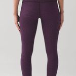 Lululemon Wunder Under Crop 6 Teeny Tooth Deep Fuchsia Black Womens Size 6 Photo 3