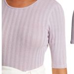 Vince Ribbed Elbow Sleeve Crew Neck Top Photo 5
