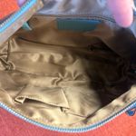 Coach Signature Patent Leather Hobo Shoulder Bag, Blue Photo 7