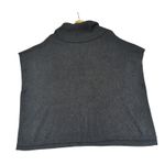 Halogen Cashmere Blend Turtleneck Poncho Sweater Women Medium Large Gray Shawl Photo 1