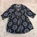 Torrid  Black Floral Print Button Front‎ Plus Size Tunic Top Size 3 Geometric Photo 0