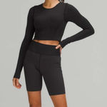 Lululemon NWT Ebb to Street long sleeve black/charcoal size 6 Photo 0