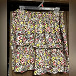 No Bo  Yellow Floral Ruffle Smocked Mini Skirt Photo 2