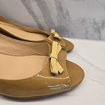 Kate Spade Nude Patent Leather Bow Wedges Flats Size 9.5 Photo 5