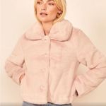Reformation  Hampton faux fur light pink cropped jacket size L Photo 4