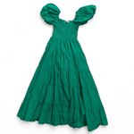 Petal and Pup  Annette Green Midi Dress with Puff Sleeves Photo 1