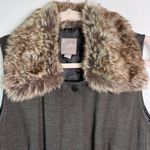 J. Jill Women’s Olive Green Faux Fur Trim Zip Vest Sleeveless Jacket Size XS Photo 2