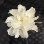 Cream ivory organza flower hair Bobby pin Photo 1