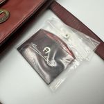 Etienne Aigner 70's Vtg Red/Oxblood Leather Satchel Purse Gold Original Mirror Photo 14