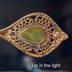 GF Vintage Filigree Jade Teardrop Diamond Necklace Photo 11