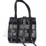 Victoria's Secret Black Mini Suede and Satin Mesh Bag Photo 0
