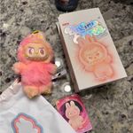 Popmart Labubu Big Into Energy BIE Plushie Keychain Keyring “Loyalty” Pink Photo 3