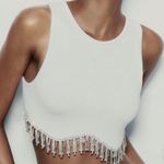 ZARA  White Rhinestone Tank Top Photo 0
