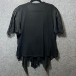 Pretty Angel Black Lace Mesh Ruffle Lagenlook Cardigan Top L Gothic Romantic Photo 9