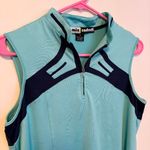 Jamie Sadock Quarter Zip Sleeveless Golf Tennis Active Top Teal Blue Black M Size M Photo 2