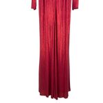Tadashi Shoji  Metallic Long Sleeve Evening Gown Deep Red Size XXL Photo 13