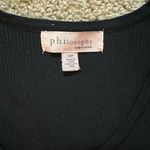 Philosophy  Black Ruffled Tank Top Sweater Photo 4