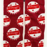 Odd Sox Dr Pepper Crew Socks Mens Womens Soda Bottle Caps Red White Fun Gift Photo 3