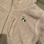 American Eagle Womens Fleece Zip Up Hoodie Jacket Beige/Light Khaki/Lite Pink Sm Photo 4