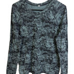 Athleta  Momentum Top Womens Medium Green Black Floral Long Sleeve Run Gym Photo 0