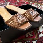 NWT STAUD Woven Leather Slide Sandals Tan Size 9.5 Photo 0