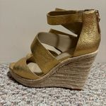 Botkier  Gold Julian Leather Espadrille Wedge Sandals- Size 10 Photo 3