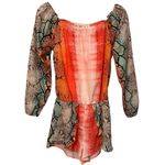 Lovers + Friends Carmella Aztec Python Off Shoulder Long Sleeve Romper Small Photo 3