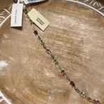 Macy's NWT Multi Genuine Gemstone & Diamond 18KT Gold Over Sterling Silver Bracelet Photo 0
