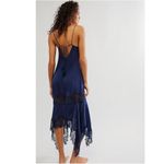 Free People Plunge Lace Maxi Slip Dress Midnight Navy Retro Y2K Fairy Small NWT Photo 2