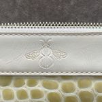 Bumble Bee clutch with wrist band. Color cream. Faux reptile design. Zip top Photo 6