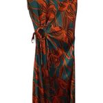 House of Harlow 1960 Revolve Ring Tie Satin Maxi Party Dress Fall Orange Green Size XS Photo 0