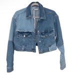 ZARA  Cropped Patchwork Denim Blue Jacket
(Size Small) Photo 3