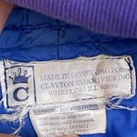 Vintage Clayton Industries Quilted Down Neck Warmer Dickie Blue Ribbed Knit Size XS Photo 3