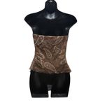 Almost Famous  Boho Strapless Paisley Sheer Flowy Top Photo 4