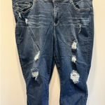 Torrid  Bombshell Skinny Crop Capri Size 24 Blue Jean Distressed EUC Photo 0