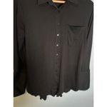 Cuyana  Pima Cotton Modal Black Long Sleeve Button Down Shirt Size Medium Photo 4