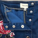 PacSun Denim Mini Skirt W/ Floral Embroidery Photo 2