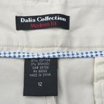 Dalia Collection  Modern Fit Khaki Colored Carpi Pants Photo 4