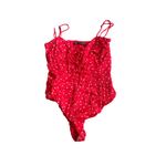 ZARA  Red White Star Print Bodysuit Size Medium Photo 4