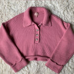 Show Me Your Mumu Crawford Collared Sweater Pink Knit Photo 0