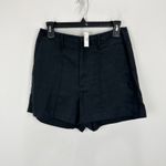 Madewell Pintucked Shorts in 100% Linen Jet Black High Rise Vacation US 0 NWT Photo 6