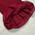 JessaKae Red Ruffled Midi Dress with Flutter Sleeves 100% Polyester Size undefined Photo 3