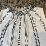 White House | Black Market  White Top with Black Geometric Design Photo 1