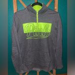 PINK - Victoria's Secret Victoria's Secret PINK Charcoal and Neon Green Quarter Zip Photo 1